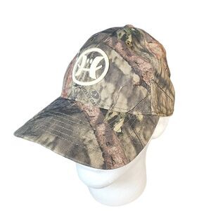 MOSSY OAK Camo Legacy Ballcap Embroidered "Hollisted" Spellout Logo Brown Green